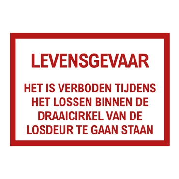 PVC Aufkleber levensgevaar - draaicirkel