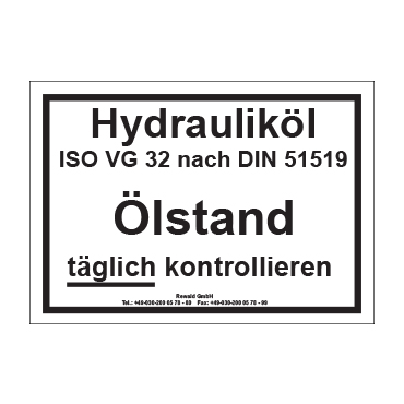 PVC Aufkleber Hydrauliköl/Ölstand
